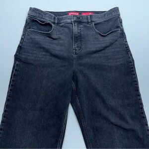 Spanx Wide Leg Jeans Womens Size 1X Regular Heavy Black Stretch Denim 37x28